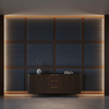 Fine Horizontal Stripes Deep Indigo Upholstered Wall Panel | Architectural Fabrics