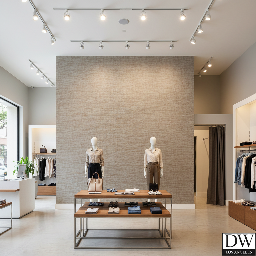 Marseilles Vinyl | Hollywood Wallcoverings - Retail Showroom commercial room setting