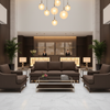 Fine Pebble Grain Dark Chocolate Upholstered Sofa | Architectural Fabrics
