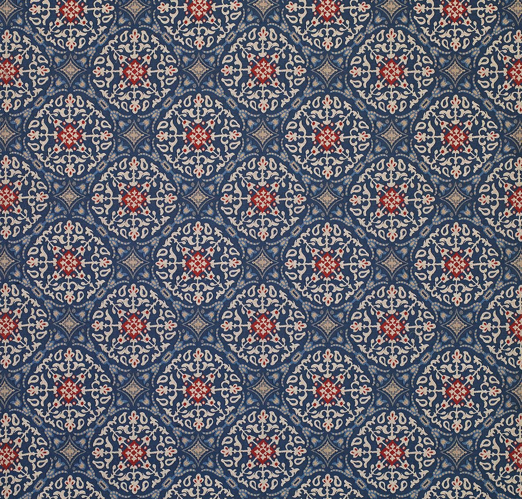 DWCY-900119 Nina Campbell Fabric Sapphire Blue designer-wallcoverings-los-angeles