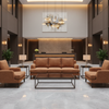 Aragon - Russet Earth Performance Vinyl Upholstered Sofa | Architectural Fabrics