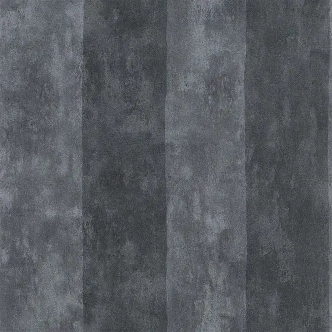 Parchment Stripe Slate Noir Wallpaper | Designers Guild Europe