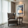 Subtle Leather Grain Charcoal Grey Upholstered Chair | Architectural Fabrics