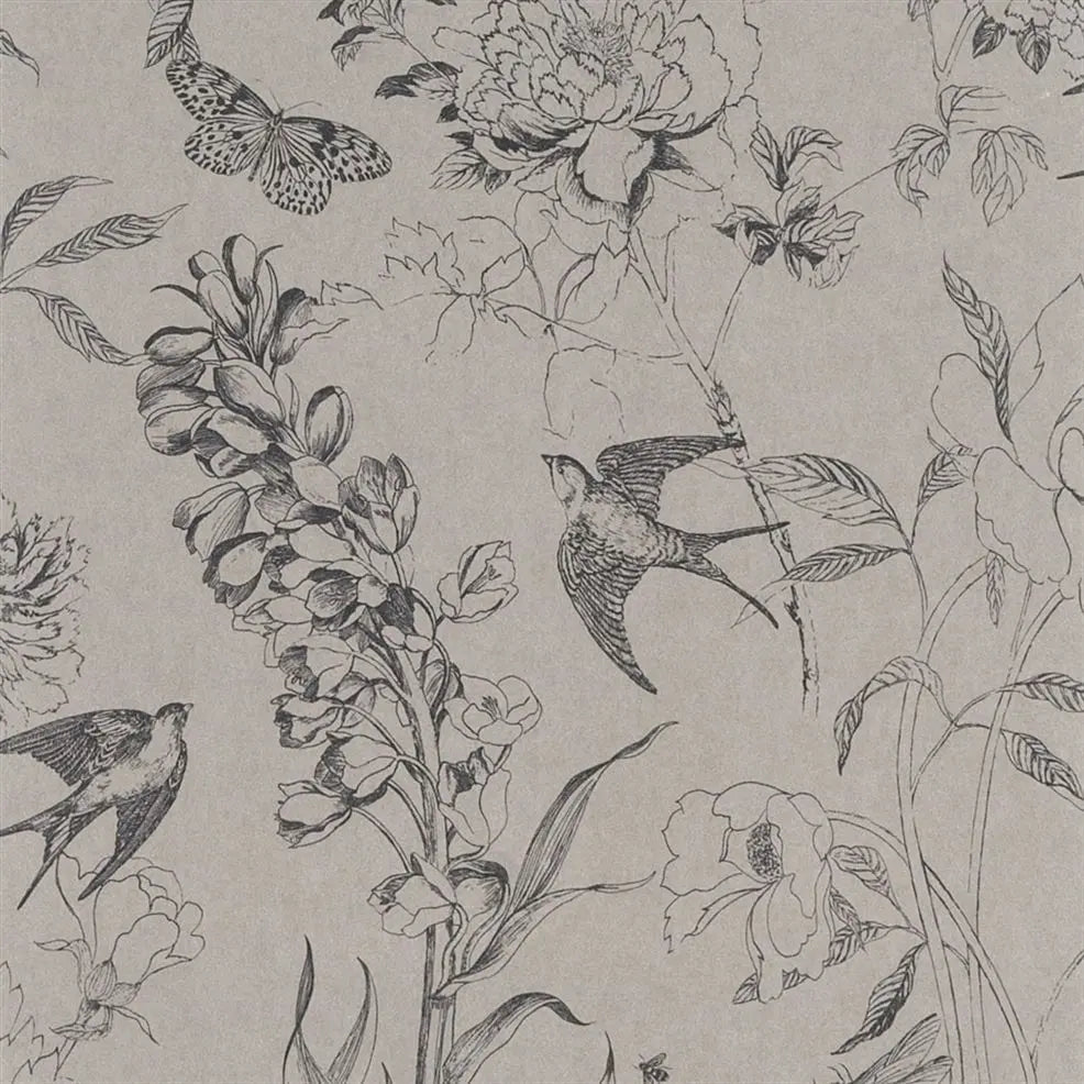 Sibylla Butterfly Birds Birch Wallpaper | Designers Guild Europe