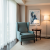 Woven Geometric Texture Teal Mist Upholstered Chair | Architectural Fabrics