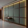 Smooth Matte Finish Earthy Green Upholstered Wall Panel | Architectural Fabrics