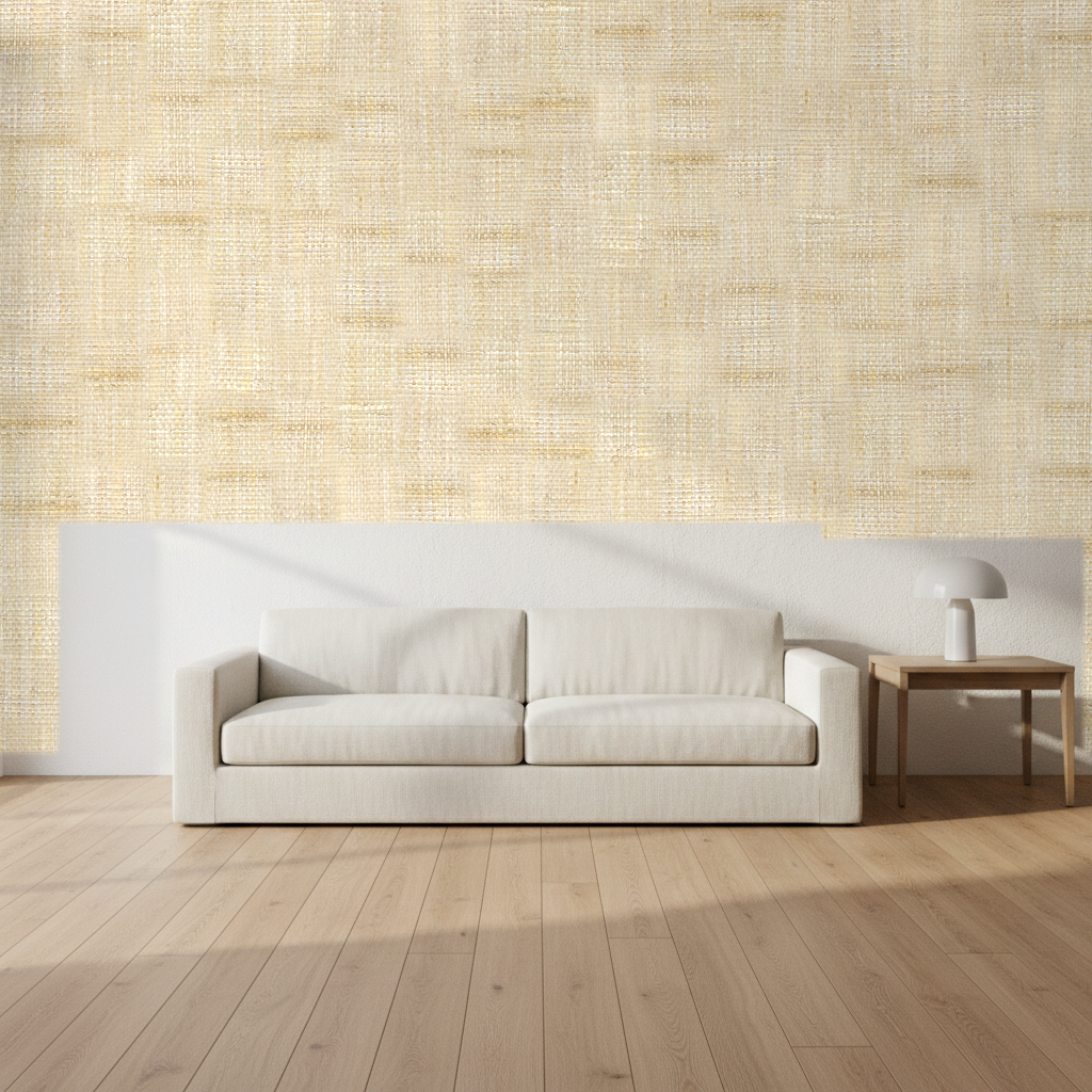 Nantucket Grasscloth Taupe Wallcovering | Phillipe Romano room setting