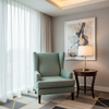 Woven Textured Fabric Seafoam Green Upholstered Chair | Architectural Fabrics