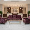 Crushed Velvet Texture Deep Plum Upholstered Sofa | Architectural Fabrics