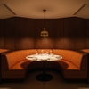 Tres Palmas - Persimmon Upholstered Banquette | Architectural Fabrics