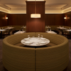 Fine Horizontal Stripes Olive Bronze Upholstered Banquette | Architectural Fabrics