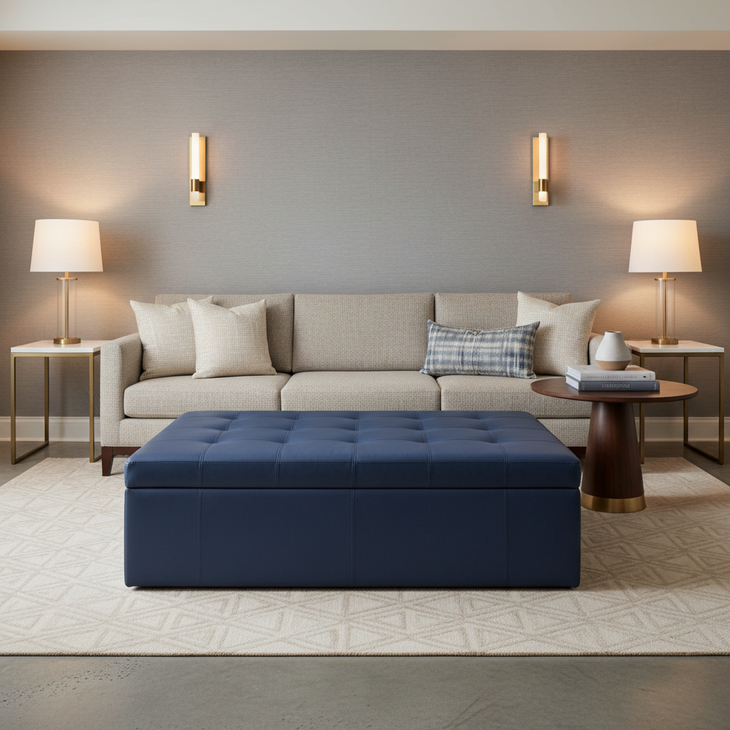 Kralendijk - Wave Upholstered Ottoman | Architectural Fabrics