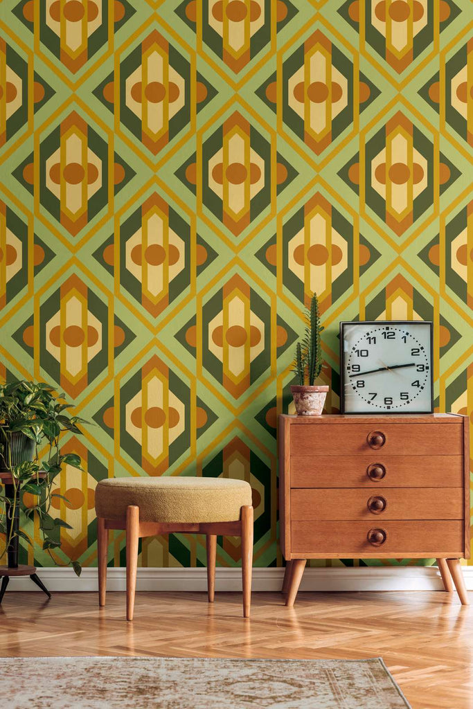 Retro Chic Light Green Wallcovering | AS Creation