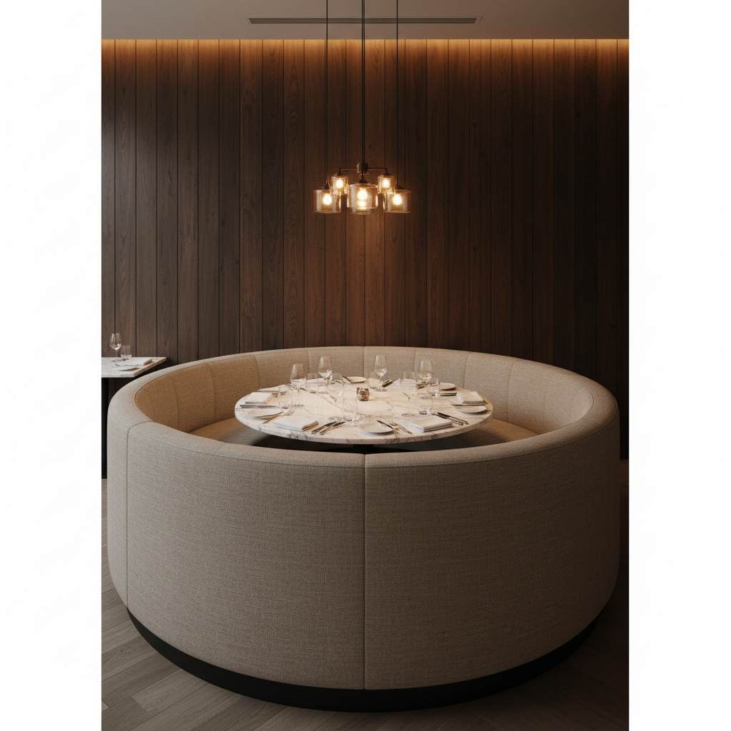 Aire Pebbled - Earthen Taupe Breathable Polyurethane Upholstered Banquette | Architectural Fabrics
