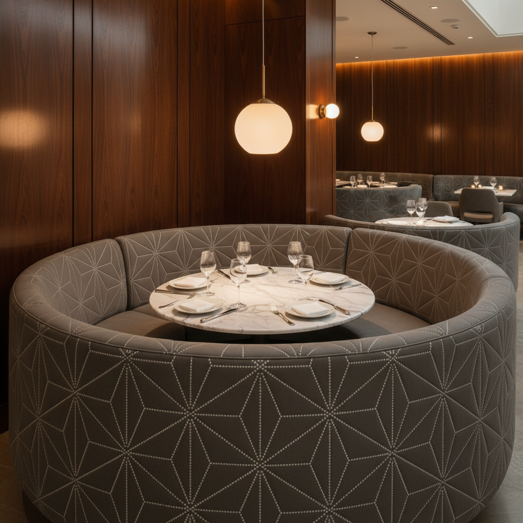 Axis - Axis Etched Polyurethane Upholstered Banquette | Architectural Fabrics