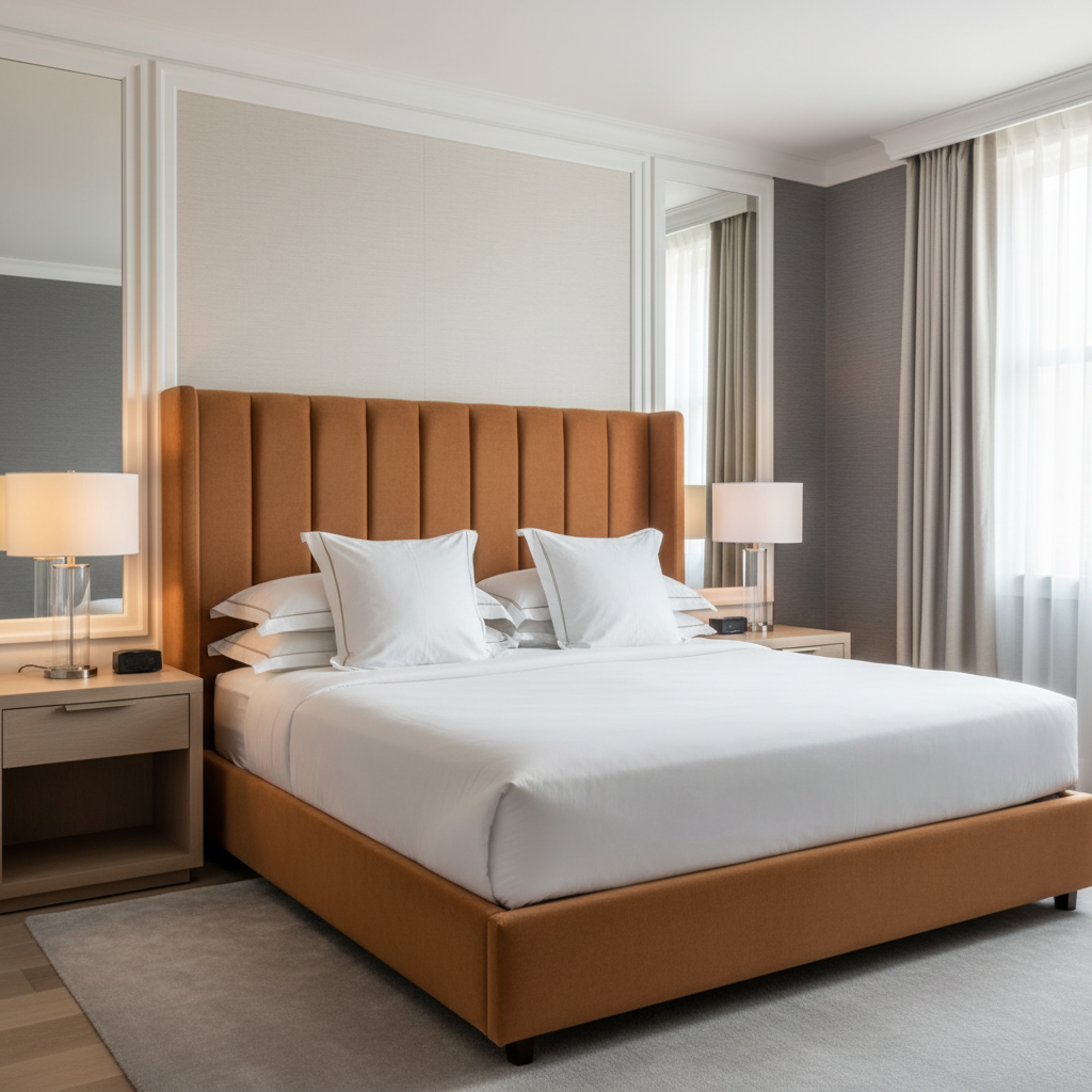 Aarden - Russet Clay Silicone Hybrid Upholstered Headboard | Architectural Fabrics