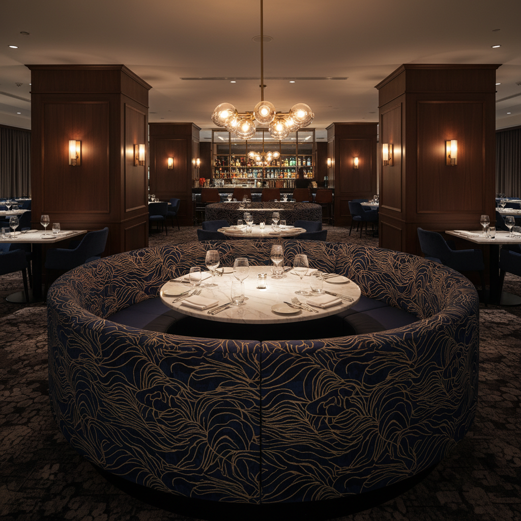 Middleburg Admiral Upholstered Banquette | Architectural Fabrics