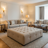 Manchioneel - Almond Upholstered Ottoman | Architectural Fabrics