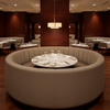 Fine Pebble Grain Soft Taupe Upholstered Banquette | Architectural Fabrics