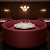 Soper Hole - Red Upholstered Banquette | Architectural Fabrics