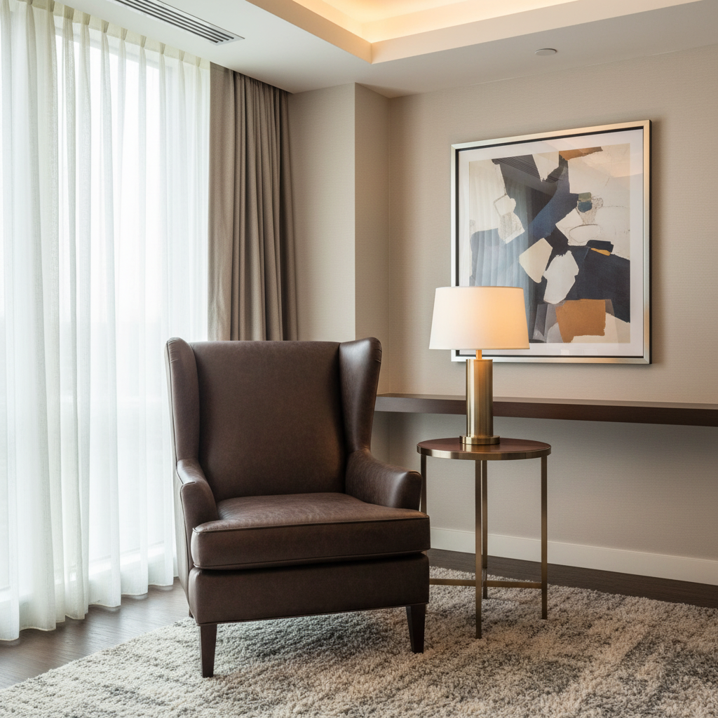 Subtle Pebble Grain Rich Chocolate Upholstered Chair | Architectural Fabrics