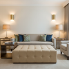 Morant - Latte Upholstered Ottoman | Architectural Fabrics