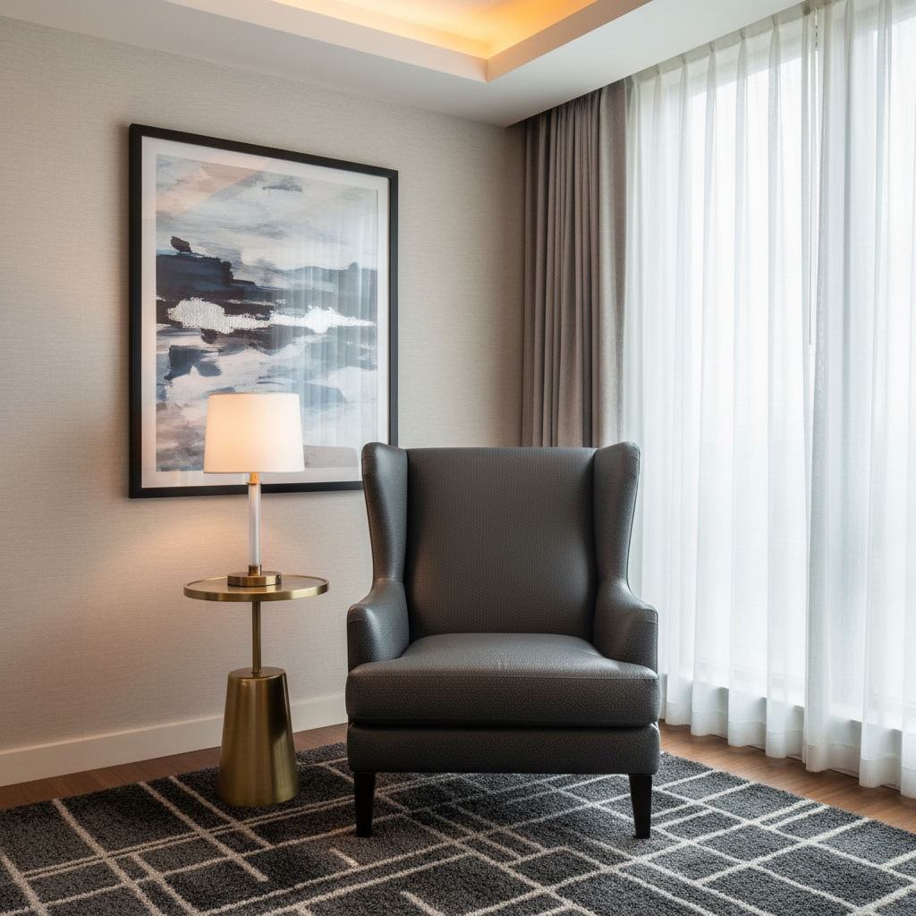 Fine Pebble Grain Dark Graphite Upholstered Chair | Architectural Fabrics