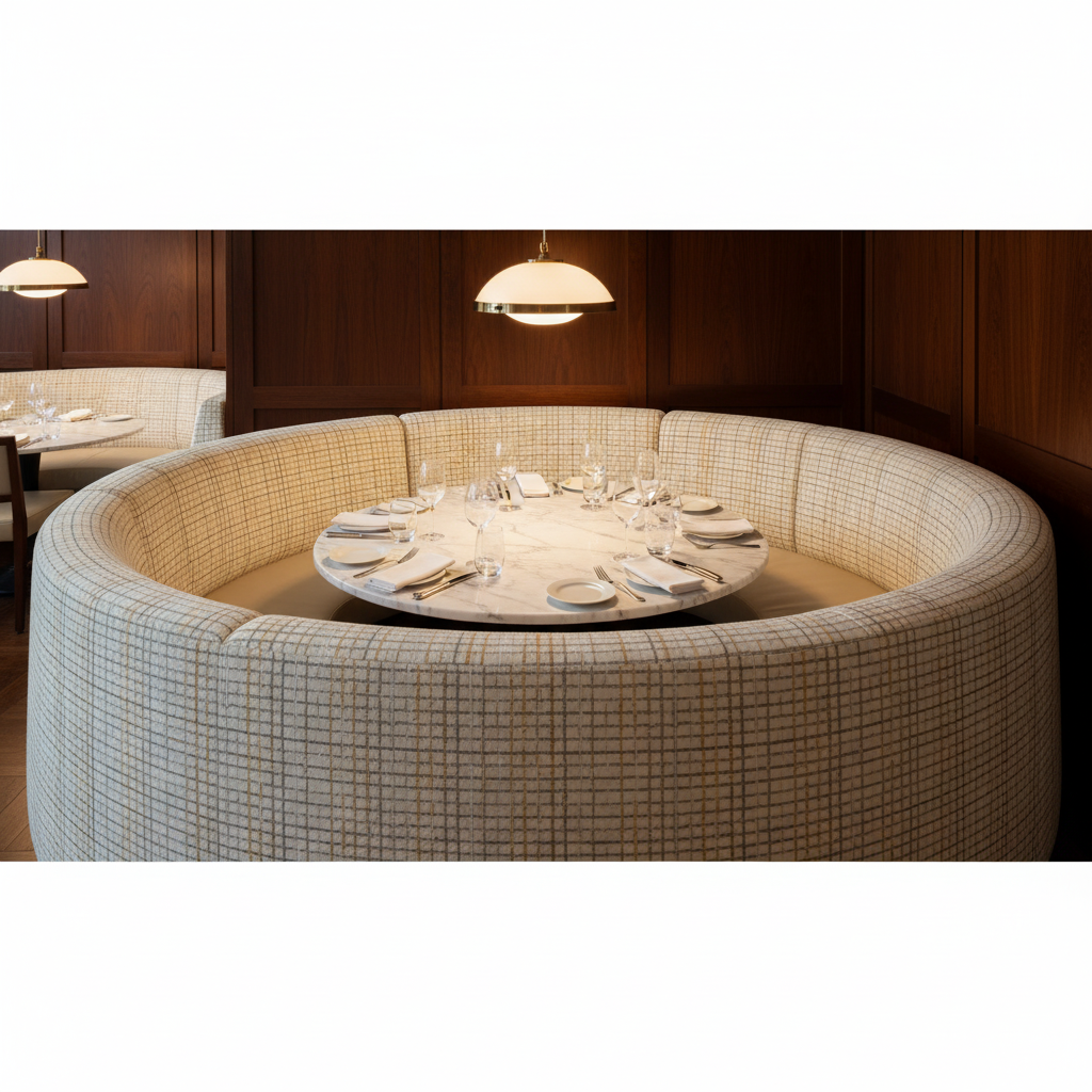 Stingray City - Cashew Upholstered Banquette | Architectural Fabrics
