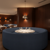 Smooth Matte Texture Deep Indigo Upholstered Banquette | Architectural Fabrics