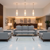 Geometric Woven Texture Soft Gray Upholstered Sofa | Architectural Fabrics