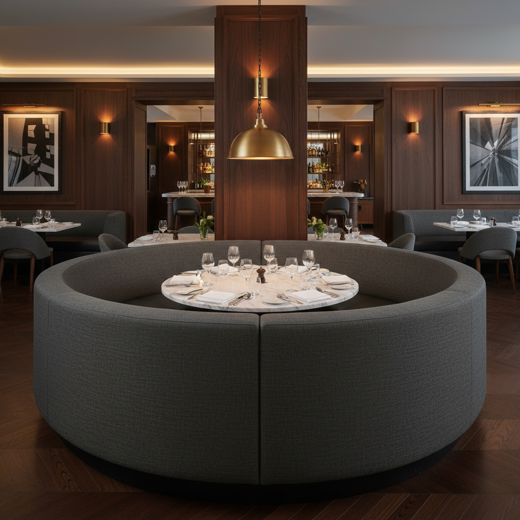 Aarden - Charcoal Veil Silicone Hybrid Upholstered Banquette | Architectural Fabrics