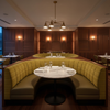 Fine Horizontal Ribs Golden Olive Upholstered Banquette | Architectural Fabrics
