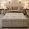 Stingray City - Parchment Upholstered Ottoman | Architectural Fabrics
