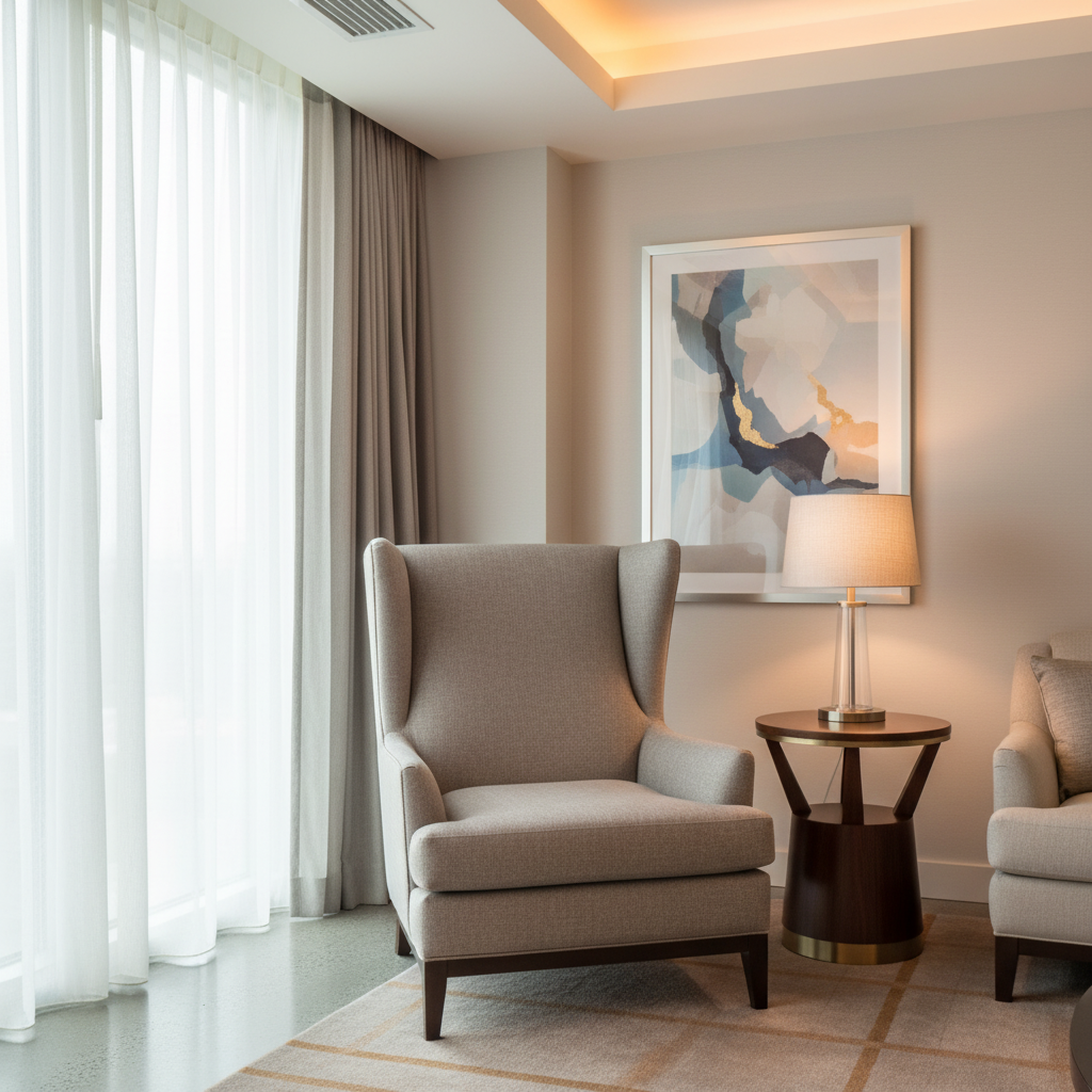 Subtle Pebble Grain Soft Taupe Upholstered Chair | Architectural Fabrics