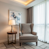 Linen Weave Texture Misty Taupe Upholstered Chair | Architectural Fabrics