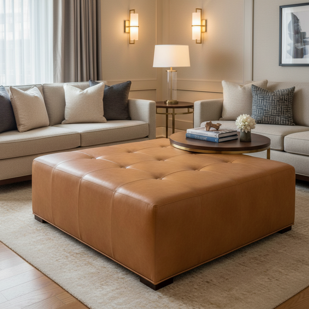 Runaway Bay - Harvest Upholstered Ottoman | Architectural Fabrics