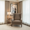 Subtle Linen Weave Mushroom Taupe Upholstered Chair | Architectural Fabrics