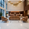 Fine Pebble Grain Warm Chestnut Upholstered Sofa | Architectural Fabrics