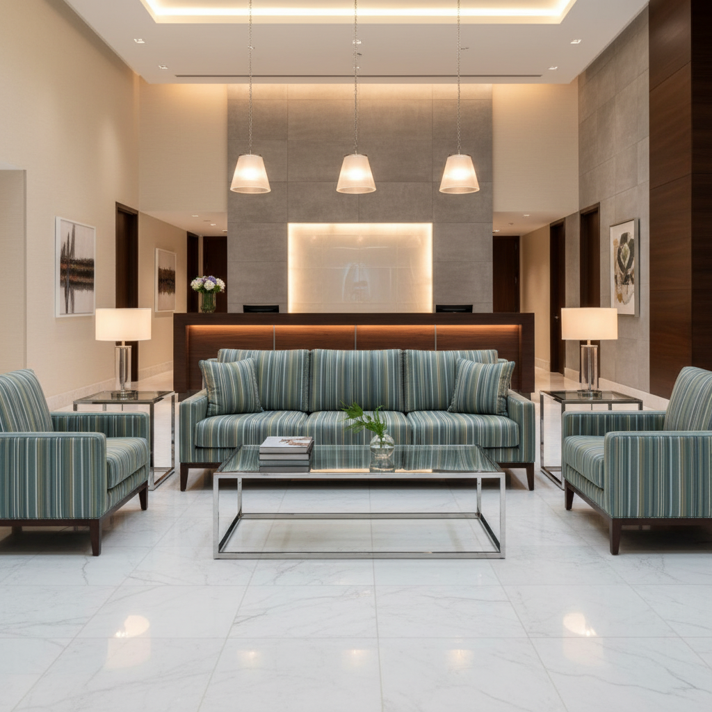 Sandy Point Stripe - Stroll Upholstered Sofa | Architectural Fabrics