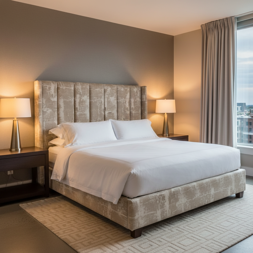 Turf Bay - Ivory Upholstered Headboard | Architectural Fabrics