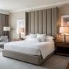 Linen Weave Texture Misty Taupe Upholstered Headboard | Architectural Fabrics
