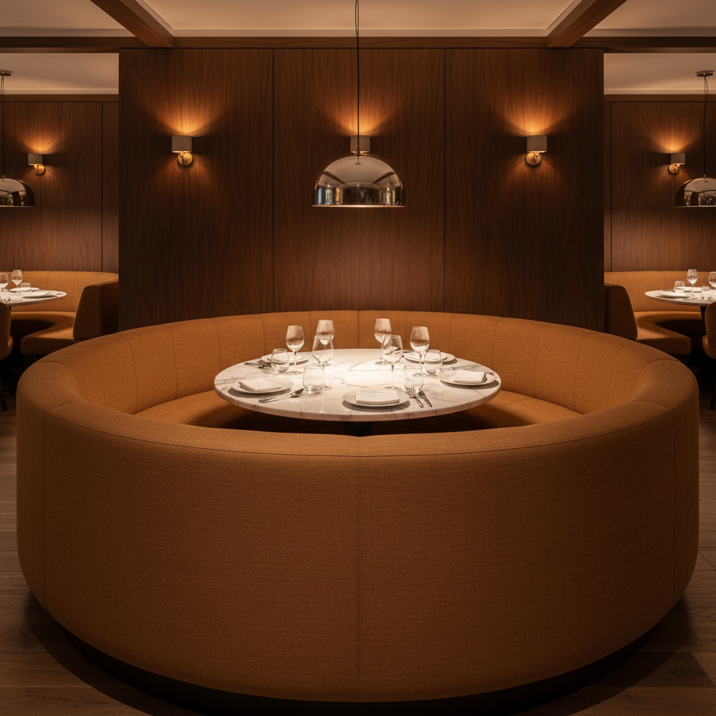 Aarden - Sienna Earth Silicone Hybrid Upholstered Banquette | Architectural Fabrics