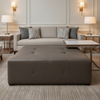 Smooth Pebble Grain Dark Taupe Upholstered Ottoman | Architectural Fabrics
