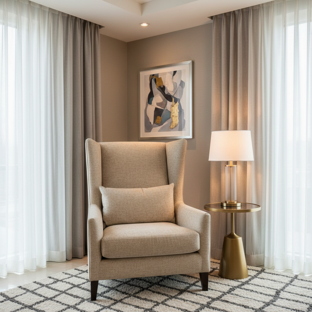 Maya Riviera - Champagne Upholstered Chair | Architectural Fabrics