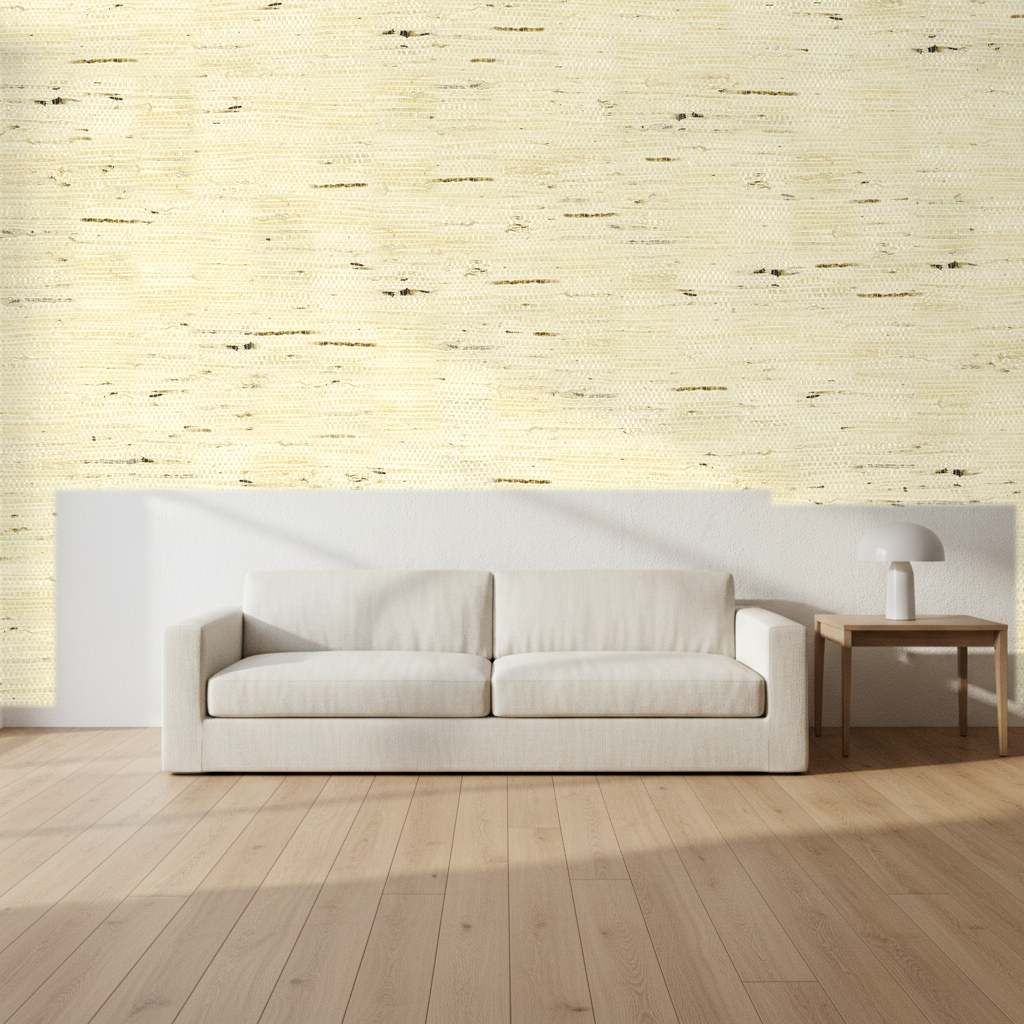 Nantucket Grasscloth Summer White Wallcovering | Phillipe Romano room setting
