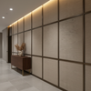 Fine Ribbed Weave Soft Taupe Upholstered Wall Panel | Architectural Fabrics