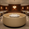 Rattan Bay - Oat Upholstered Banquette | Architectural Fabrics