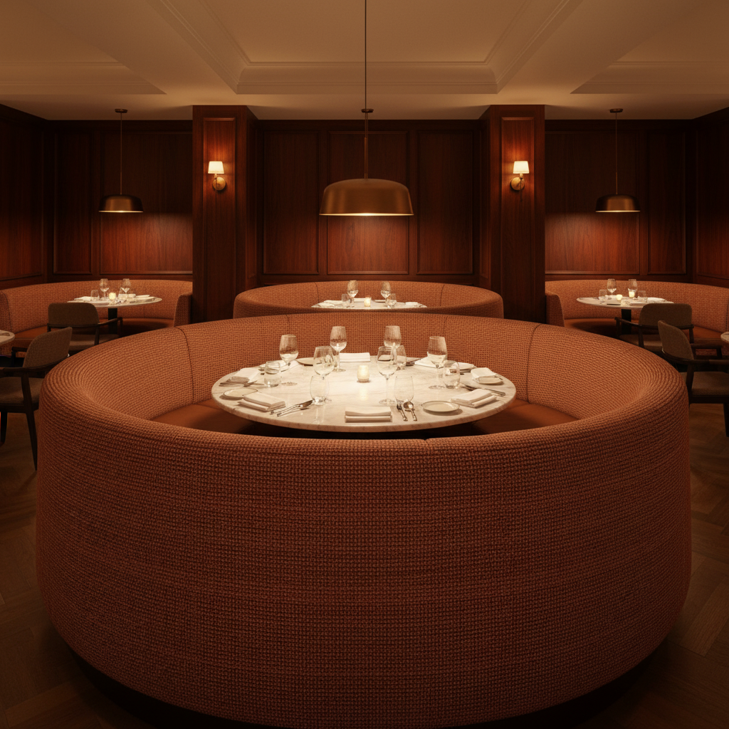 St. Eustatius - Anise Upholstered Banquette | Architectural Fabrics