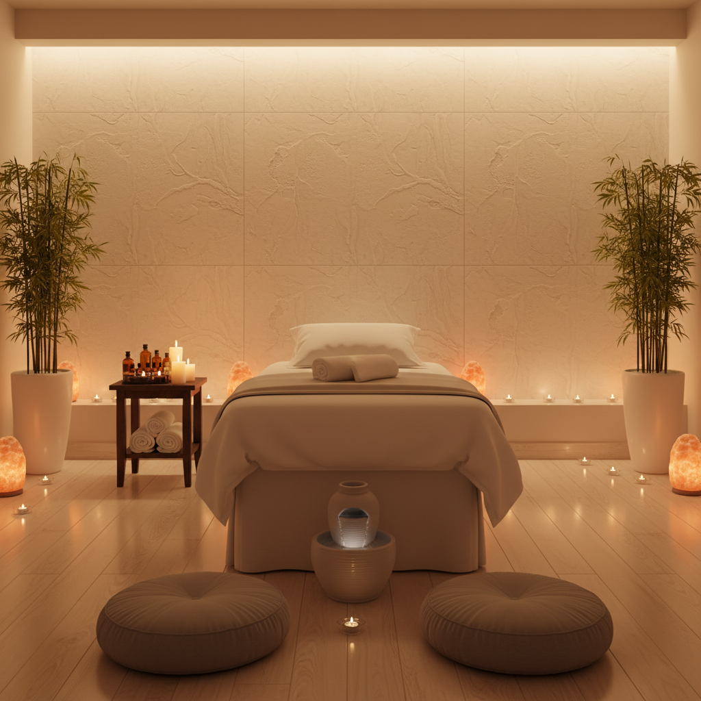 Vomera Snow White Faux Travertine | Hollywood Wallcoverings - Healthcare Waiting Room commercial room setting