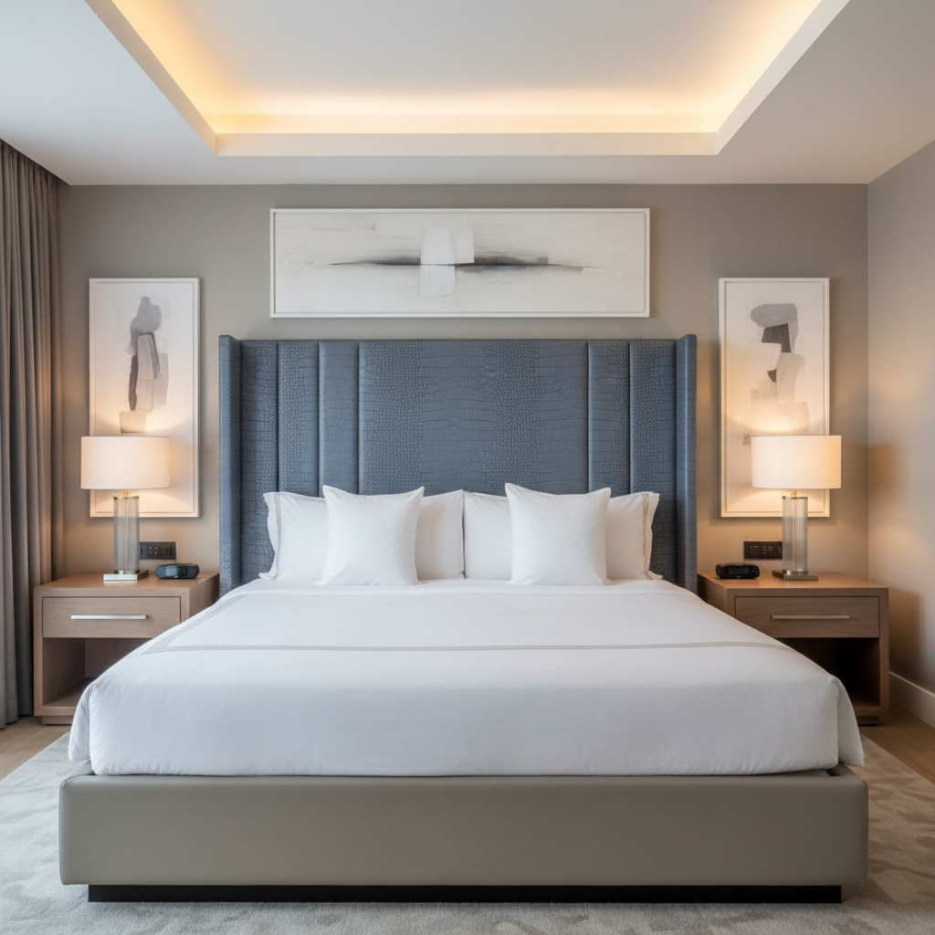 Norman Island - Pond Upholstered Headboard | Architectural Fabrics